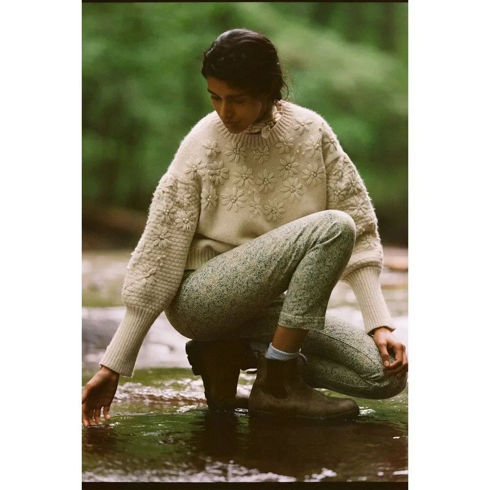 Anthropologie Siobhan Textured Sweater Large L NWT